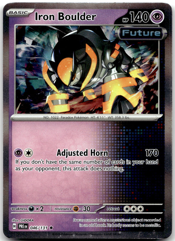046/131 Iron Boulder Holo Rare SV: Prismatic Evolutions NM