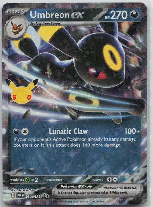 092/128 Umbreon ex Double Rare ME: 30th Celebration NM