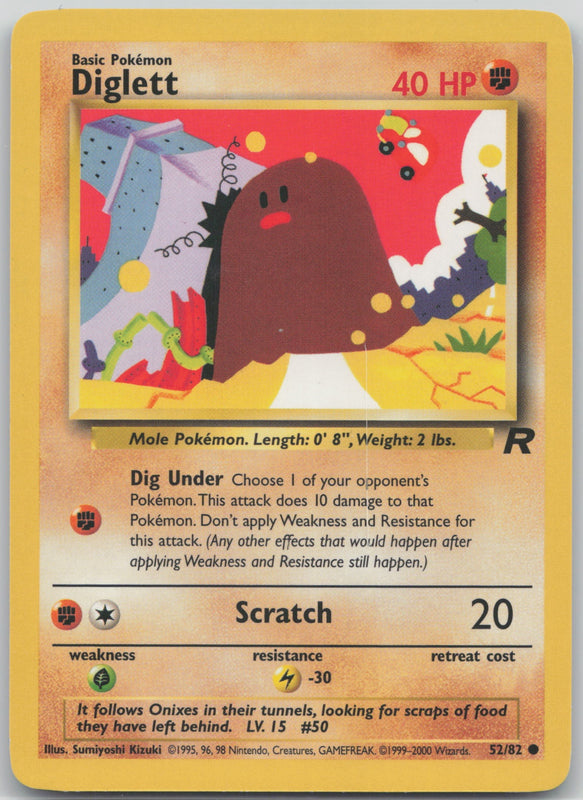 52/82 Diglett Unlimited Common Team Rocket LP