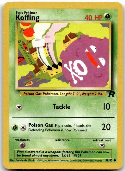 58/82 Koffing Unlimited Common Team Rocket NM