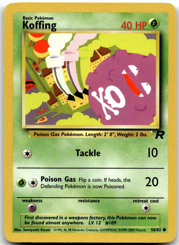 58/82 Koffing Unlimited Common Team Rocket NM