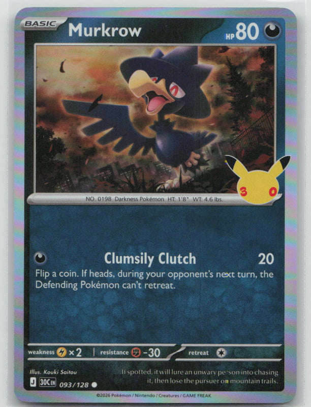 093/128 NM Murkrow Common ME: 30th Celebration