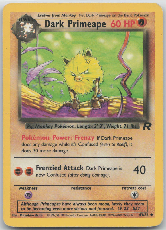 43/82 MP Dark Primeape Uncommon Team Rocket