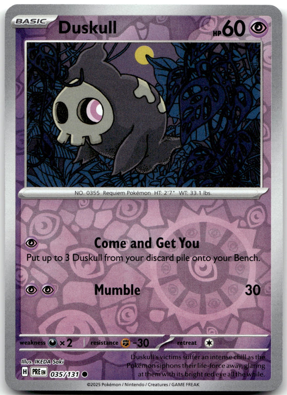 035/131 Duskull Reverse Holo Common SV: Prismatic Evolutions NM