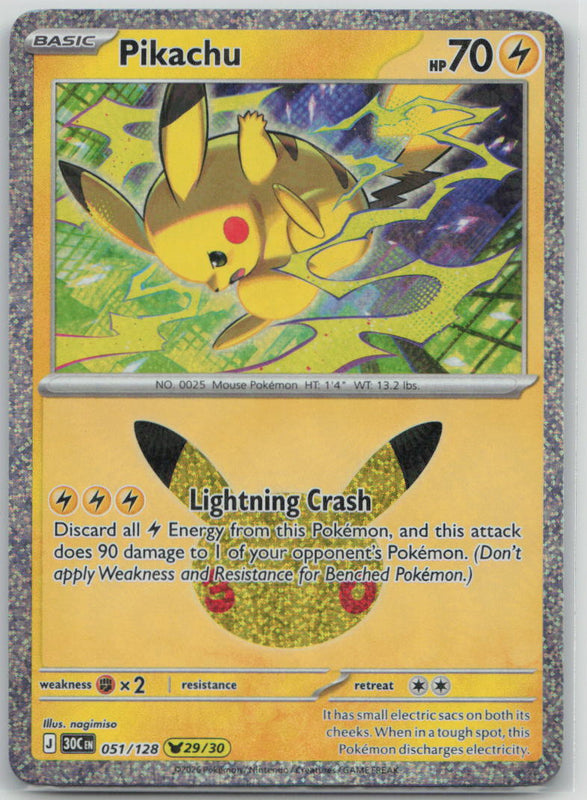 051/128 NM Pikachu Pikachu Rare ME: 30th Celebration