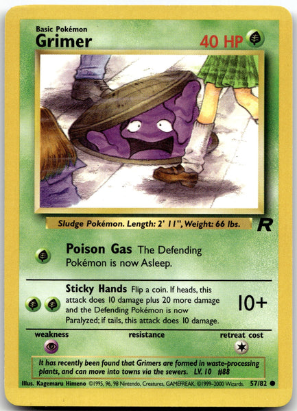 57/82 Grimer Unlimited Common Team Rocket NM