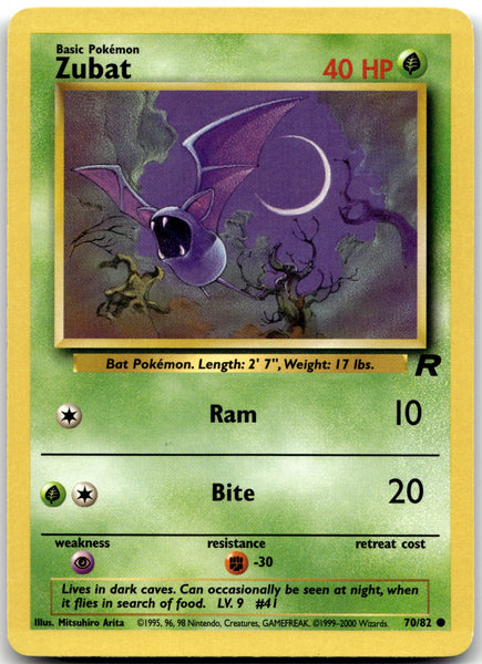 70/82 Zubat Unlimited Common Team Rocket NM