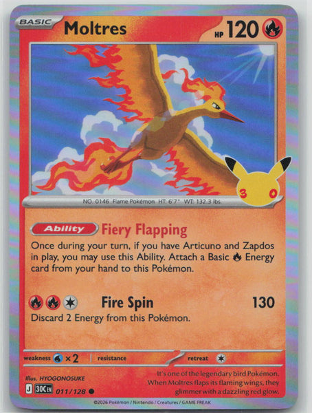 011/128 NM Moltres Common ME: 30th Celebration