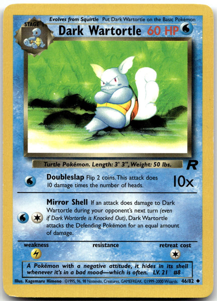 46/82 Dark Wartortle Unlimited Uncommon Team Rocket NM