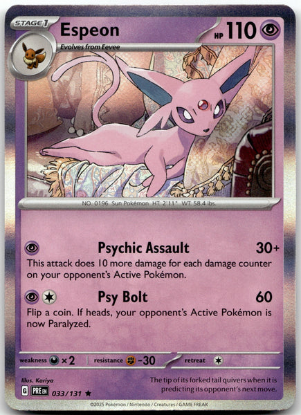 033/131 Espeon Holo Rare SV: Prismatic Evolutions NM