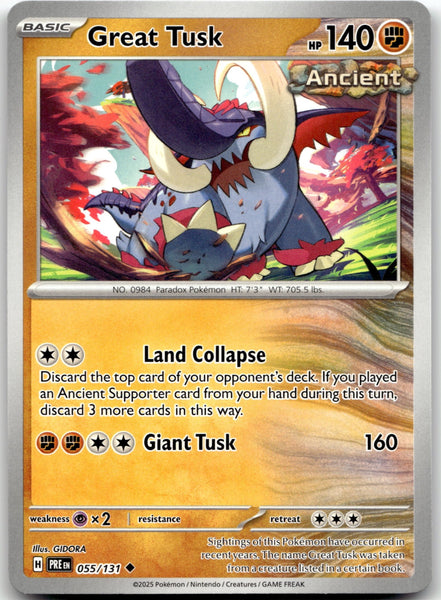 055/131 Great Tusk Uncommon SV: Prismatic Evolutions NM