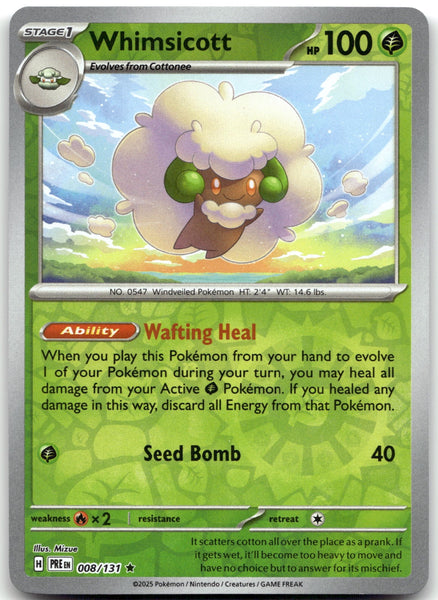 008/131 Whimsicott Reverse Holo Rare SV: Prismatic Evolutions NM