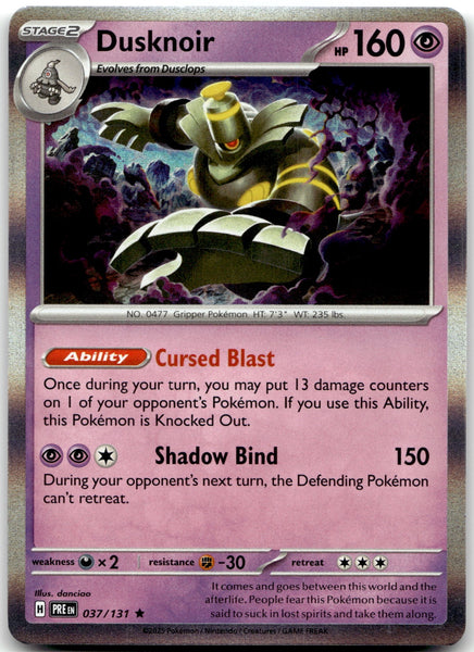 037/131 Dusknoir Holo Rare SV: Prismatic Evolutions NM