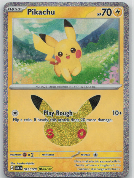047/128 NM Pikachu Pikachu Rare ME: 30th Celebration