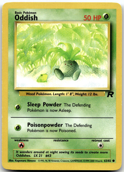 63/82 Oddish Unlimited Common Team Rocket NM
