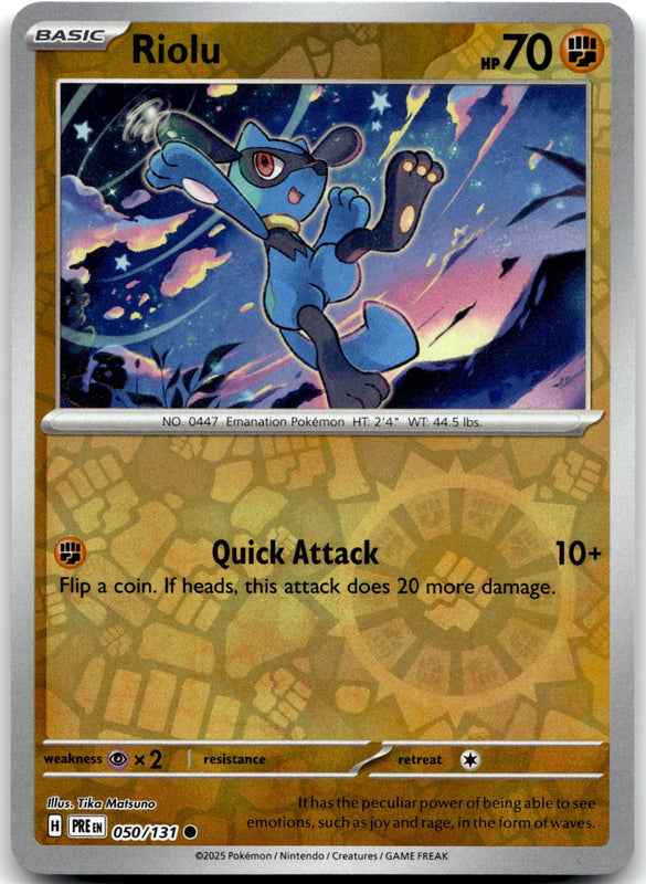 050/131 Riolu Reverse Holo Common SV: Prismatic Evolutions NM