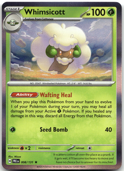 008/131 Whimsicott Holo Rare SV: Prismatic Evolutions NM