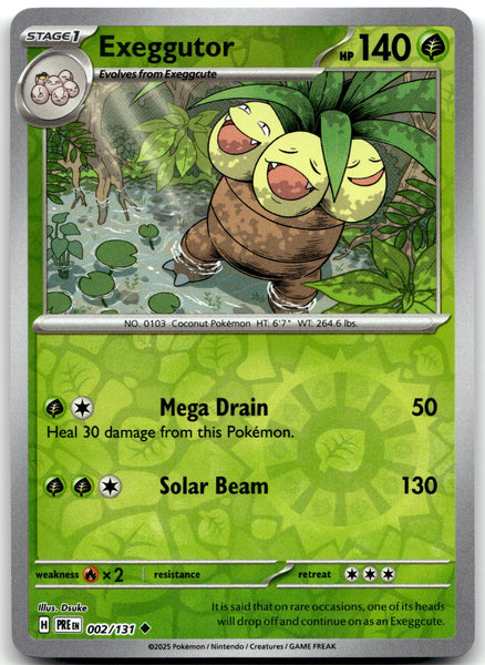 002/131 Exeggutor Reverse Holo Uncommon SV: Prismatic Evolutions NM
