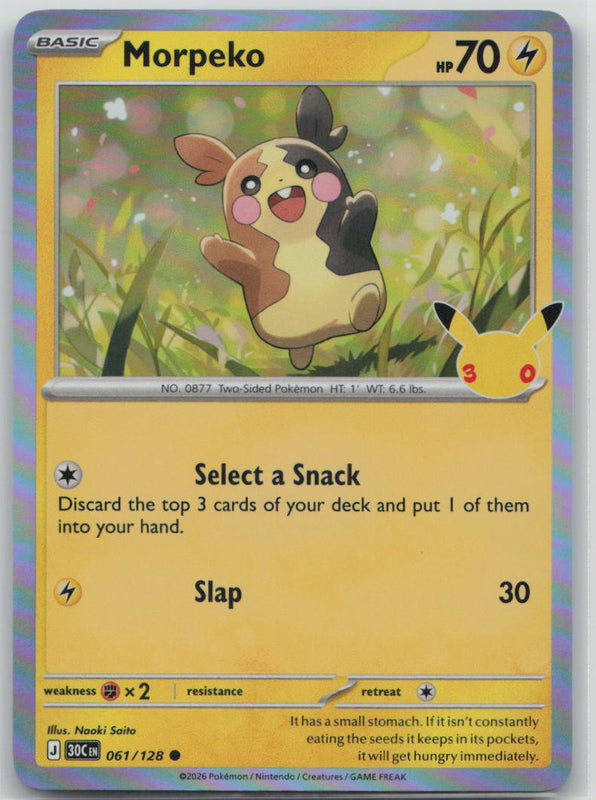 061/128 NM Morpeko Common ME: 30th Celebration