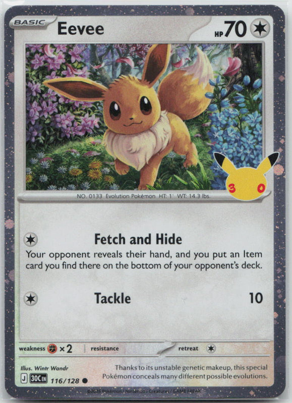 116/128 NM Eevee Common ME: 30th Celebration