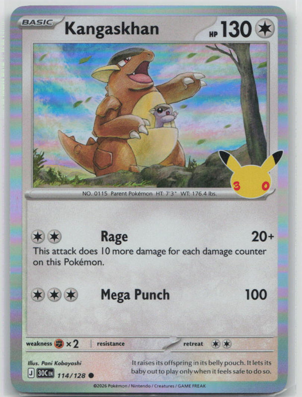 114/128 Kangaskhan Holo Common ME: 30th Celebration NM