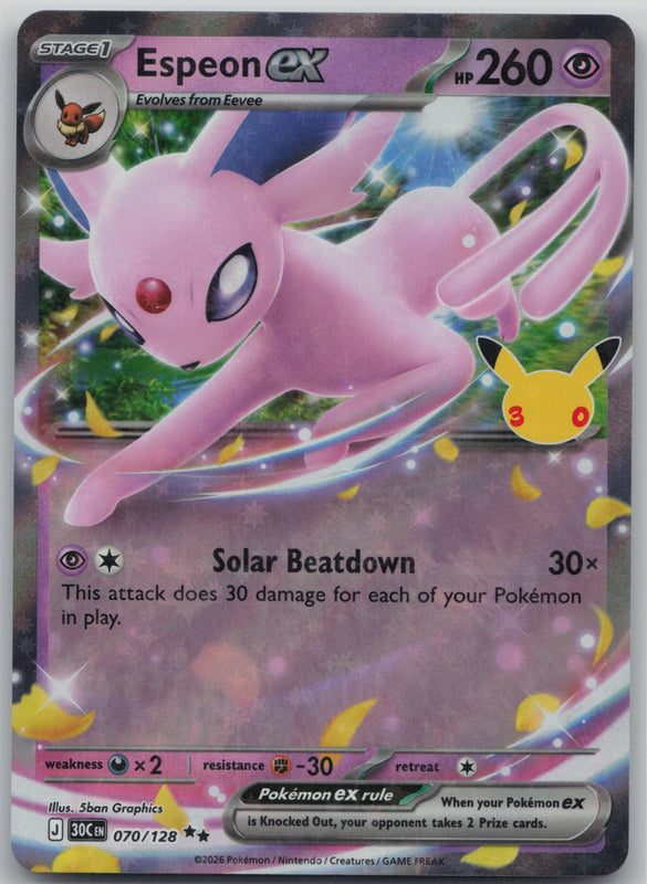 070/128 NM Espeon ex Double Rare ME: 30th Celebration