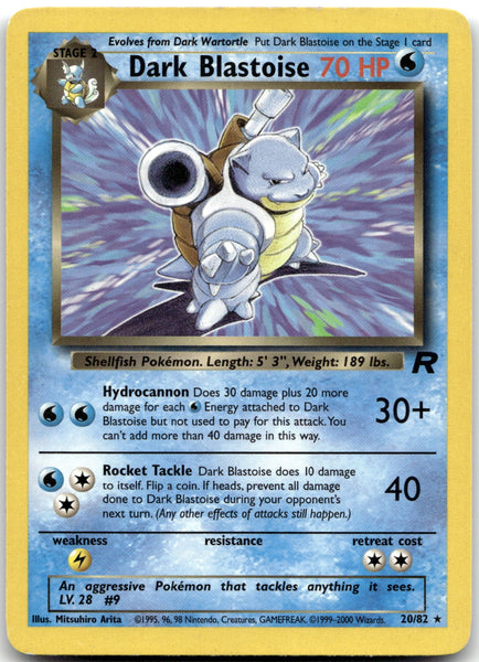 20/82 Dark Blastoise (20) Unlimited Rare Team Rocket LP