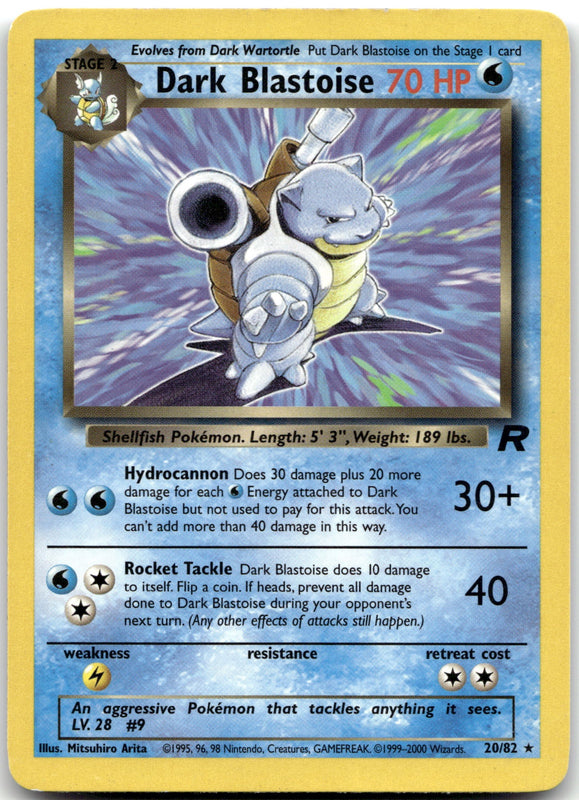 20/82 Dark Blastoise (20) Unlimited Rare Team Rocket LP