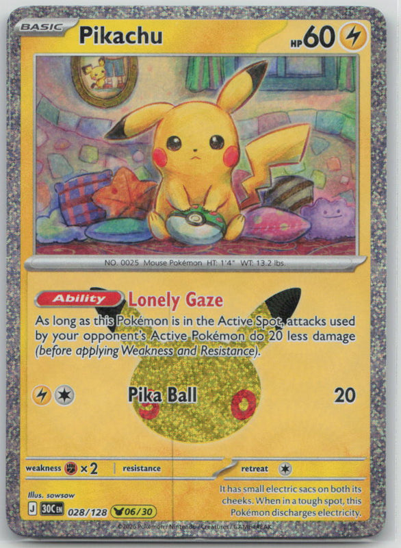 028/128 NM Pikachu Pikachu Rare ME: 30th Celebration