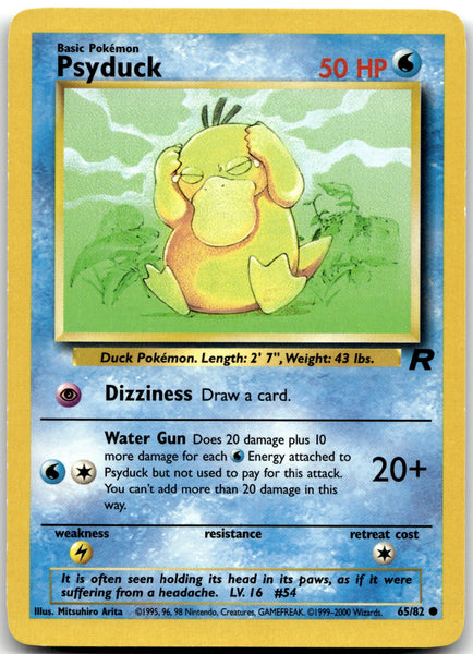 65/82 Psyduck Unlimited Common Team Rocket NM