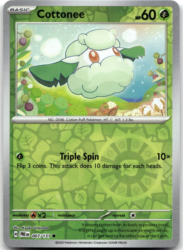 007/131 Cottonee Reverse Holo Common SV: Prismatic Evolutions NM