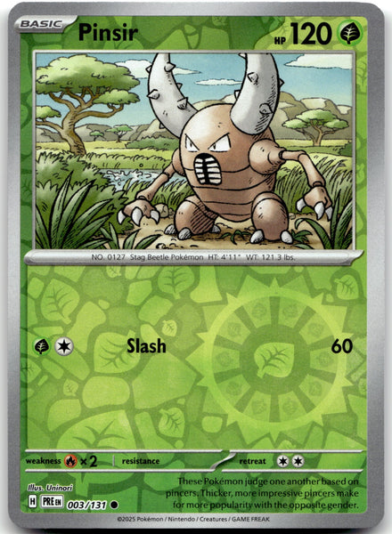 003/131 Pinsir Reverse Holo Common SV: Prismatic Evolutions NM