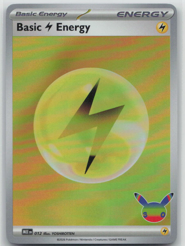 012 NM Basic Lightning Energy (30th Celebration) Futuristic Rare MEE: Mega Evolution Energies