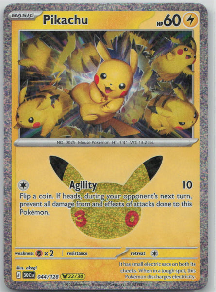 044/128 NM Pikachu Pikachu Rare ME: 30th Celebration