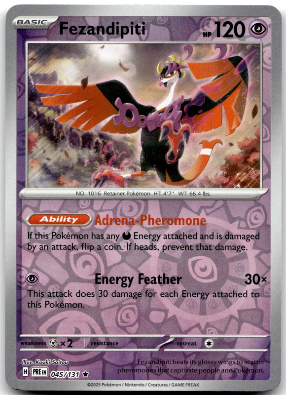 045/131 Fezandipiti Reverse Holo Rare SV: Prismatic Evolutions NM