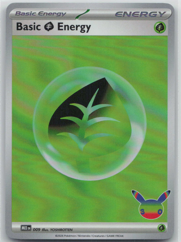 009 NM Basic Grass Energy (30th Celebration) Futuristic Rare MEE: Mega Evolution Energies