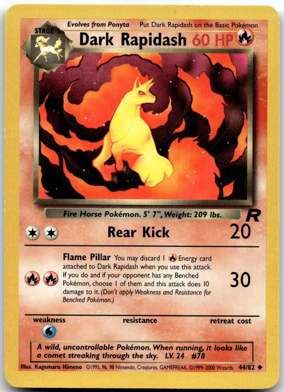 44/82 Dark Rapidash Unlimited Uncommon Team Rocket NM