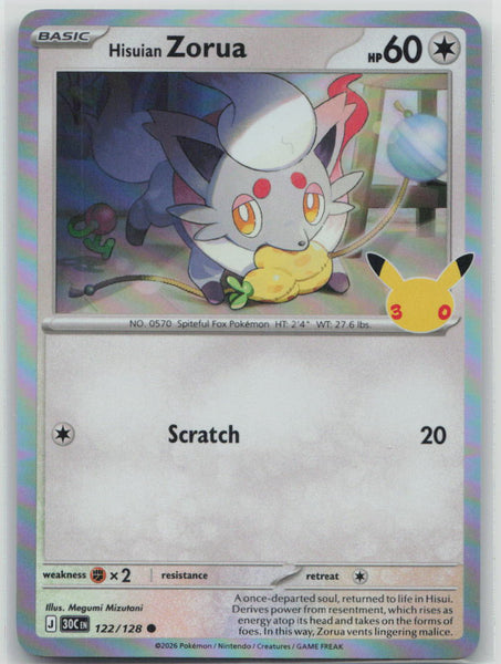 122/128 NM Hisuian Zorua Common ME: 30th Celebration