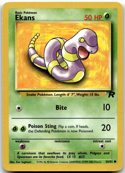 56/82 Ekans Unlimited Common Team Rocket NM