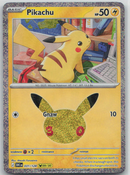 031/128 Pikachu Holo Pikachu Rare ME: 30th Celebration NM