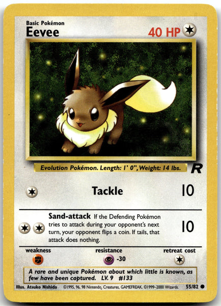 55/82 Eevee Unlimited Common Team Rocket NM