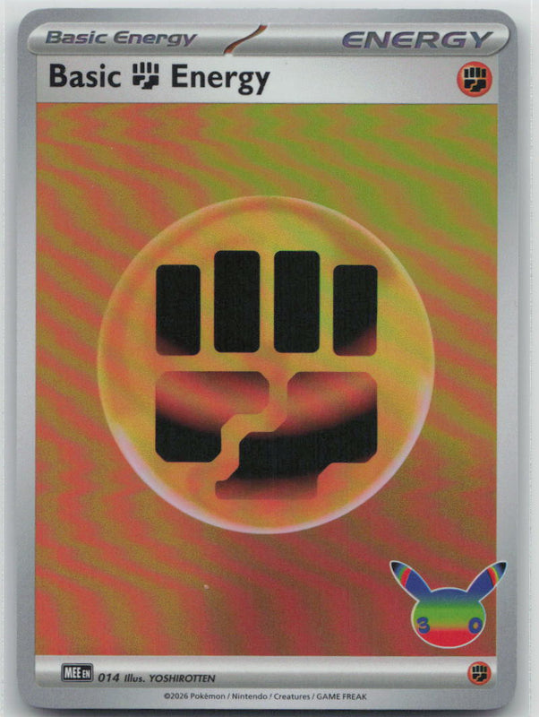 014 NM Basic Fighting Energy (30th Celebration) Futuristic Rare MEE: Mega Evolution Energies
