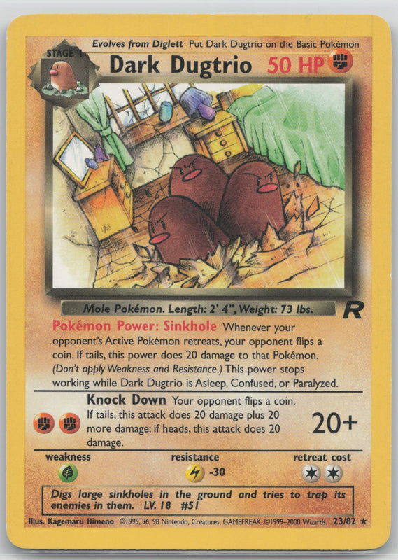 23/82 Dark Dugtrio (23) Unlimited Rare Team Rocket LP
