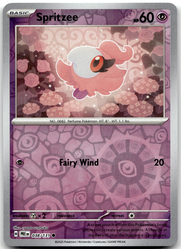 038/131 Spritzee Reverse Holo Common SV: Prismatic Evolutions NM