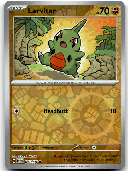 047/131 Larvitar Reverse Holo Common SV: Prismatic Evolutions NM
