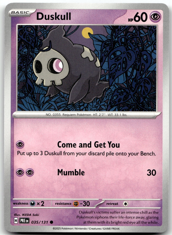 035/131 Duskull Common SV: Prismatic Evolutions NM