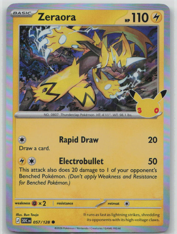 057/128 NM Zeraora Common ME: 30th Celebration