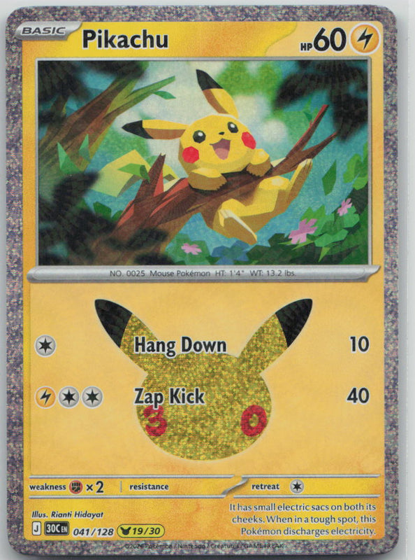 041/128 Pikachu Pikachu Rare ME: 30th Celebration NM