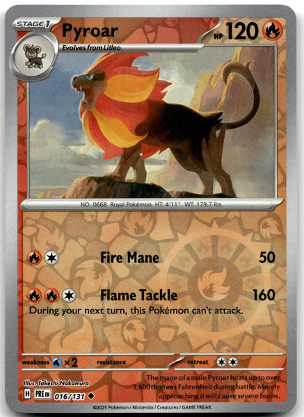 016/131 Pyroar Reverse Holo Uncommon SV: Prismatic Evolutions NM