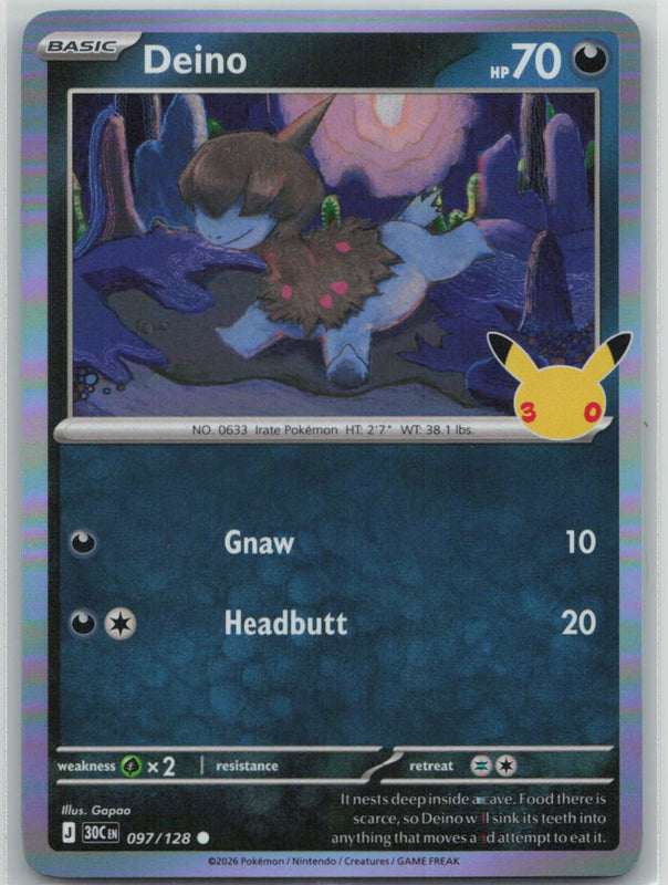 097/128 Deino Holo Common ME: 30th Celebration NM